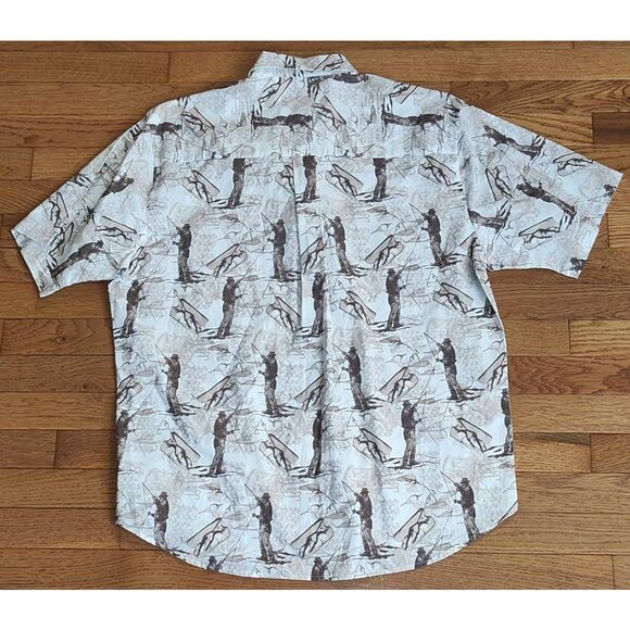 Fly Fishing Lure Button Up Cotton Shirt Medium NWT Cafe Luna - Picture 2 of 10